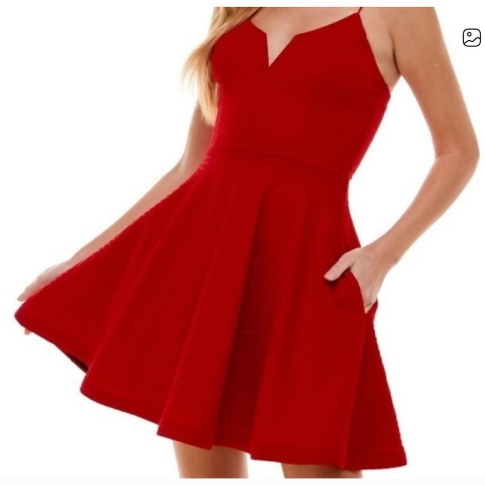 City Studio Vibrant Red Mini Dress homecoming